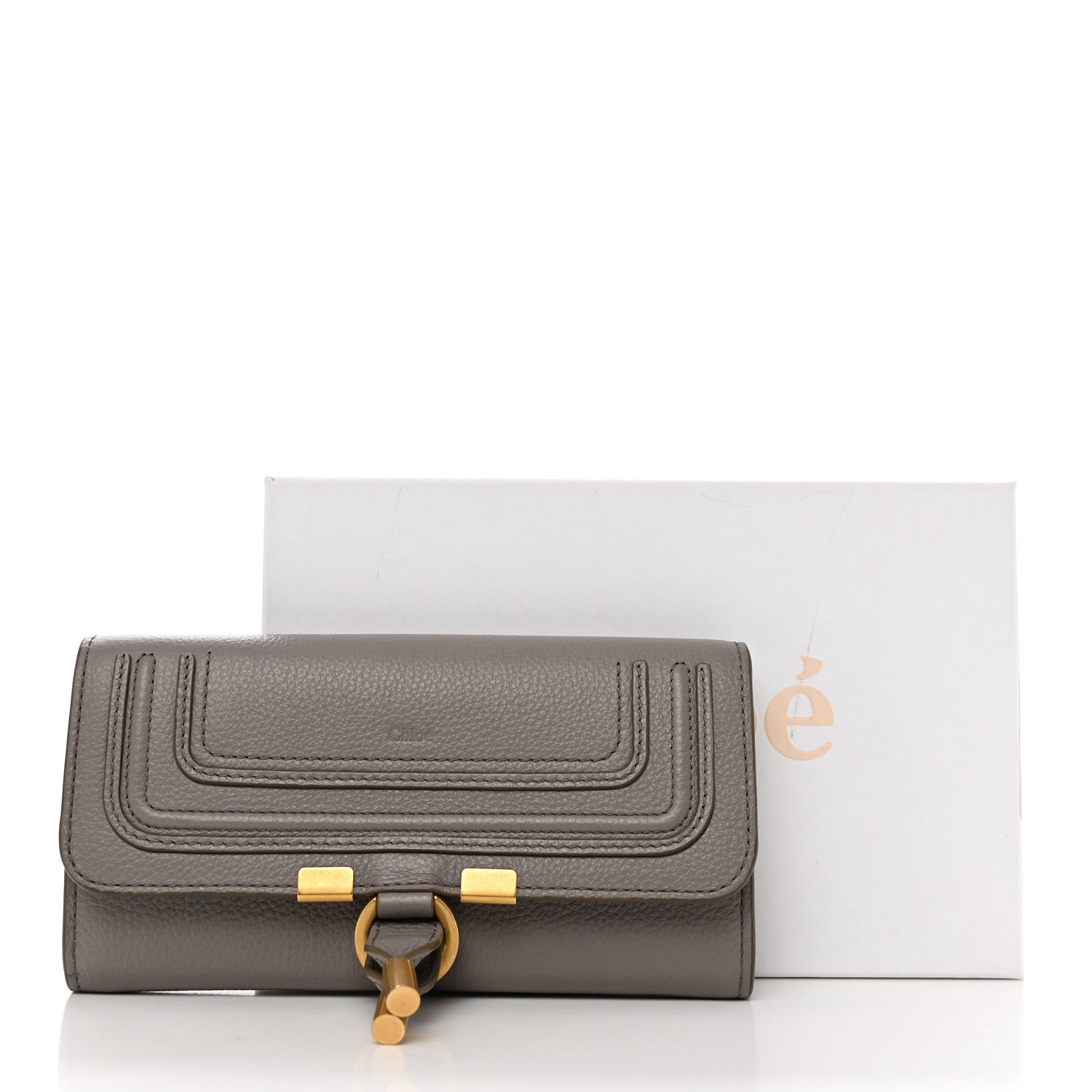 Chloe Calfskin Marcie Continental Flap Wallet Cashmere Grey 3 of 9