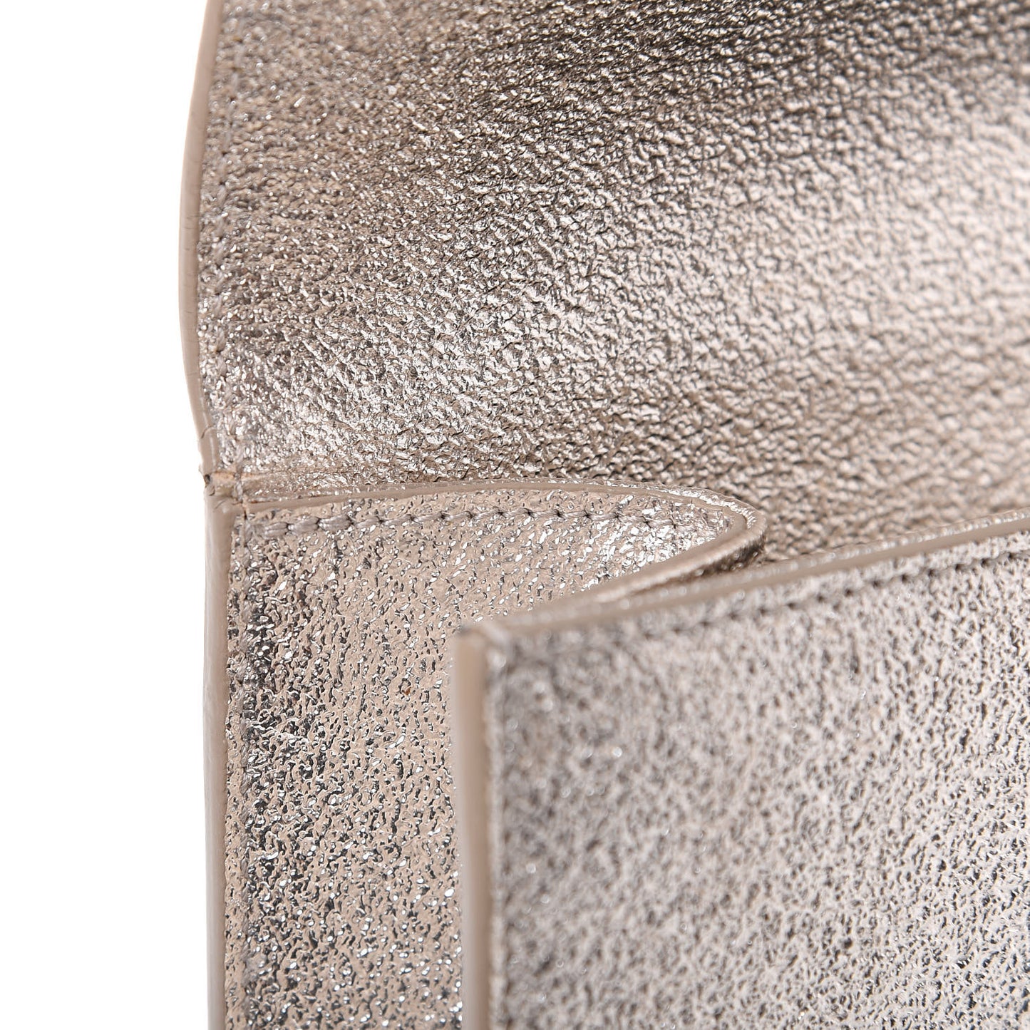 Textured Metallic Calfskin Classic Monogram Cassandre Clutch Silver