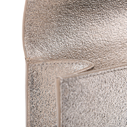 Saint Laurent Textured Metallic Calfskin Classic Monogram Cassandre Clutch Silver 10 of 11