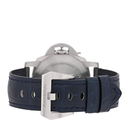 Panerai Stainless Steel Alligator 40mm Luminor Quaranta Automatic Watch Blue PAM01370 Blue 3 of 5