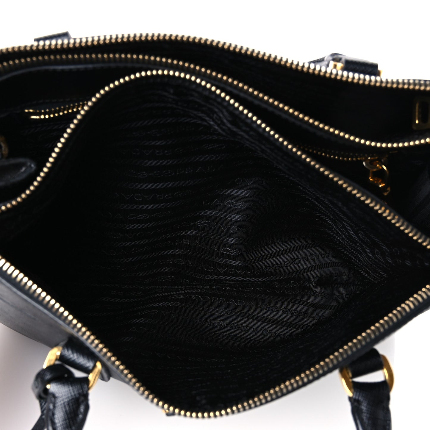 Saffiano Small Galleria Double Zip Tote Black