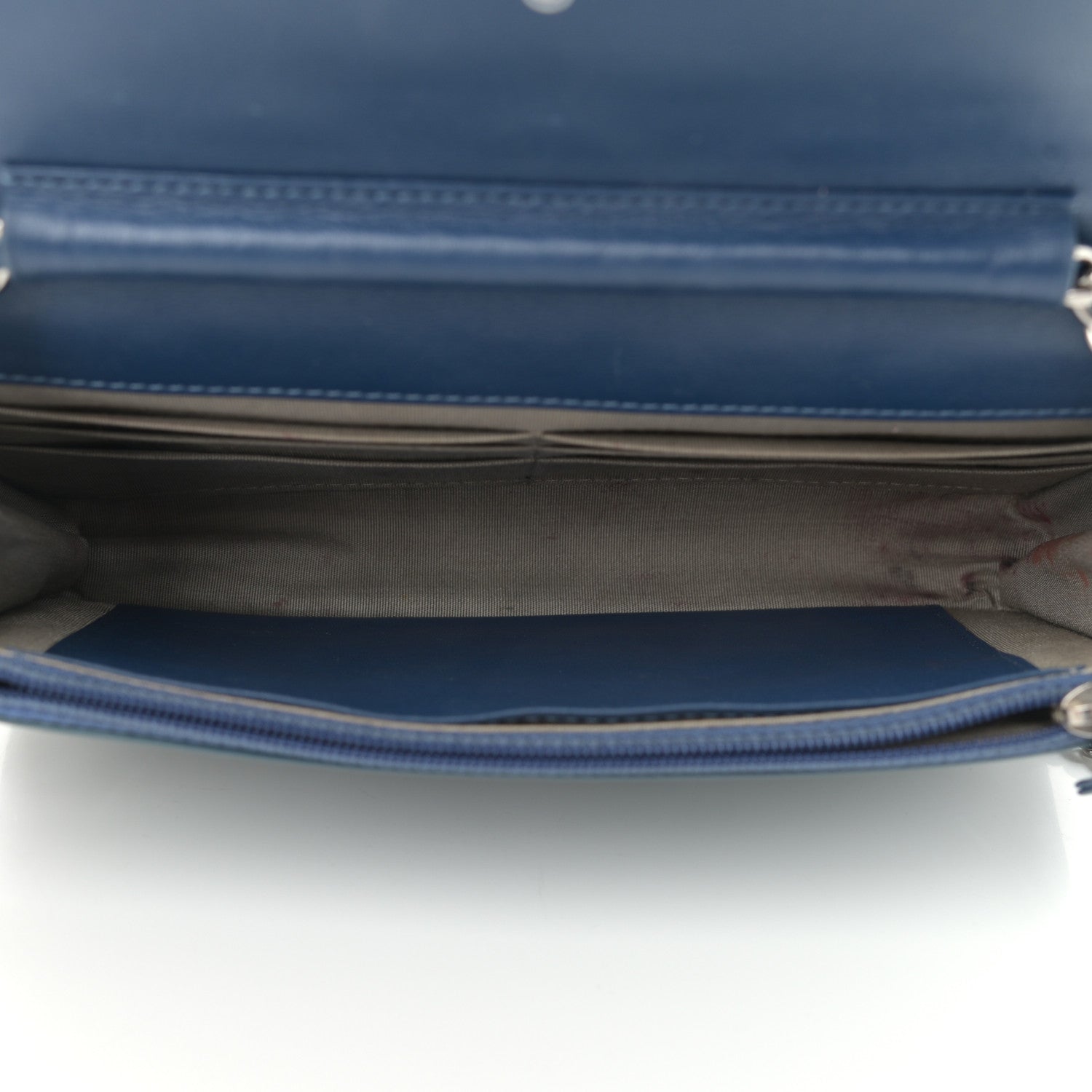 Chanel Patent Quilted Brilliant Wallet On Chain WOC Blue 4 of 12