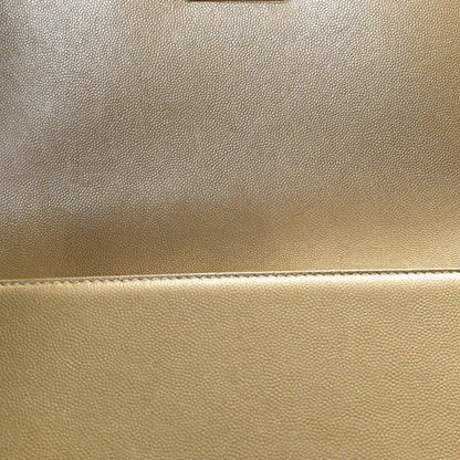 Chanel Metallic Caviar Quilted Medium Boy Flap Light Gold 10 of 10