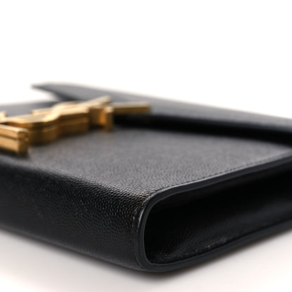 Saint Laurent Grain De Poudre Monogram Cassandra Chain Wallet Black 9 of 10