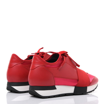 Balenciaga Satin Calfskin Womens Race Runner Sneakers 37 Rouge Groseille 4 of 9