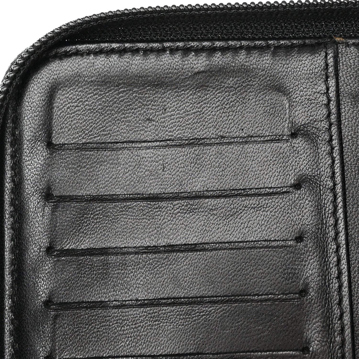 Chanel Lambskin Camellia Embossed Zip Around Organizer Wallet Black 12 of 16