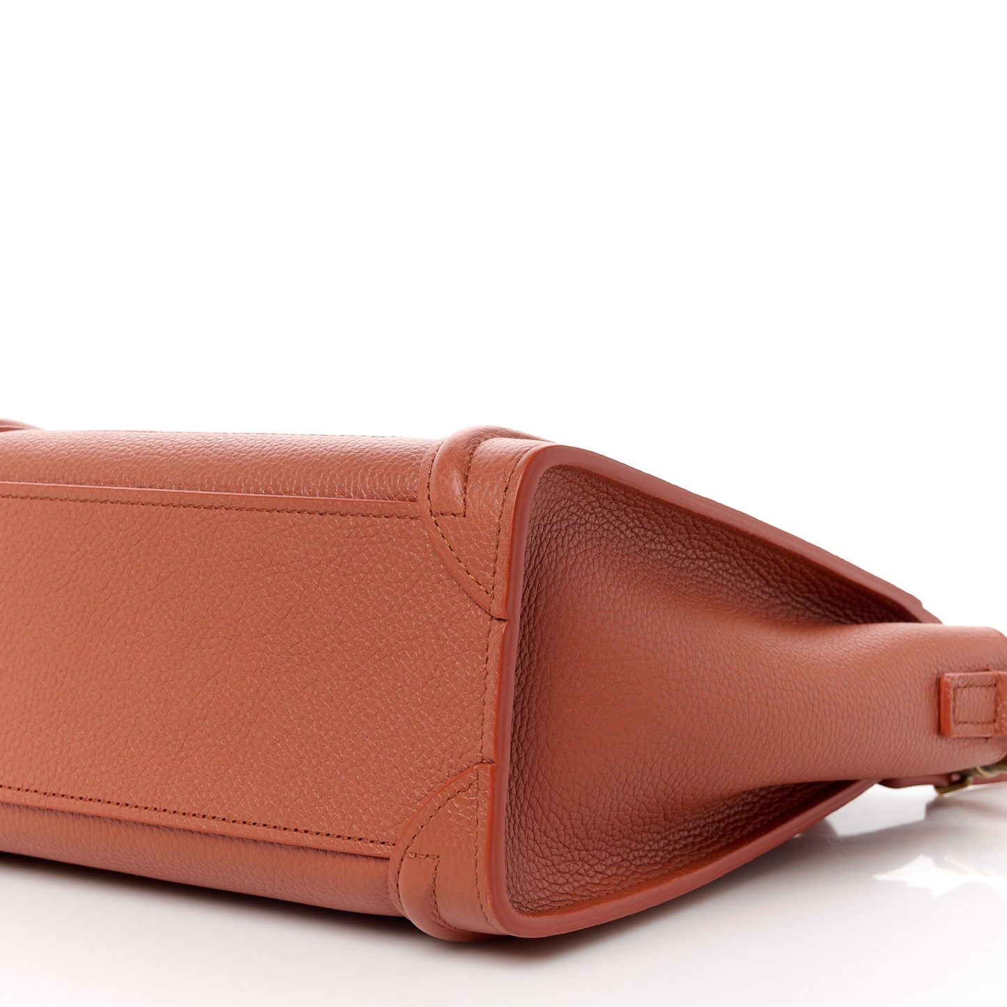 Drummed Calfskin Nano Luggage Lychee