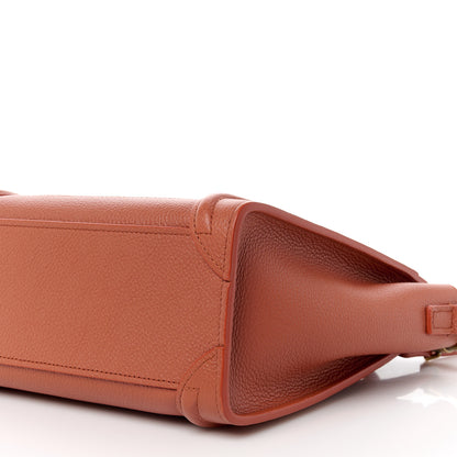 Celine Drummed Calfskin Nano Luggage Lychee 10 of 10