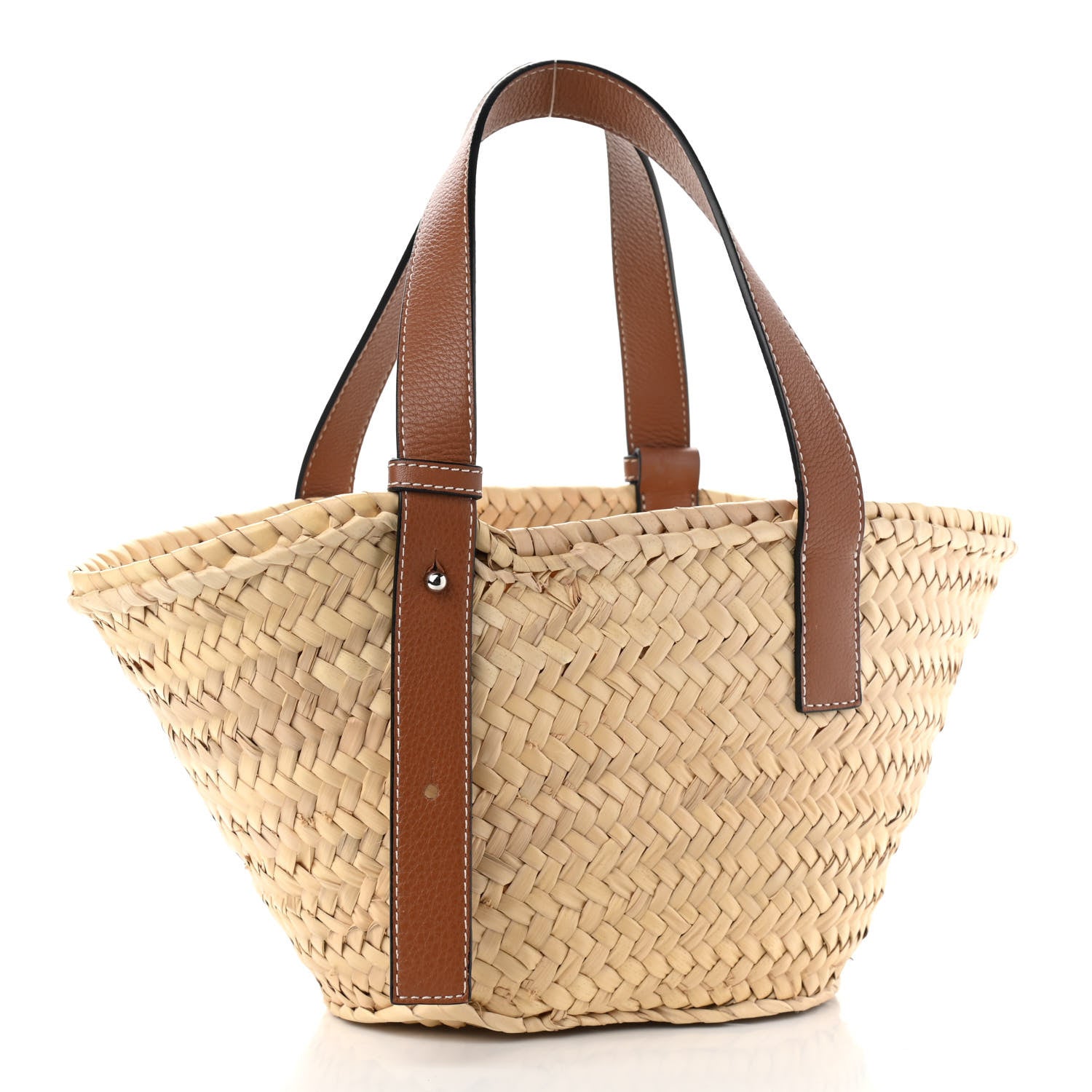 Loewe Raffia Small Basket Tote Bag Natural Tan 3 of 10