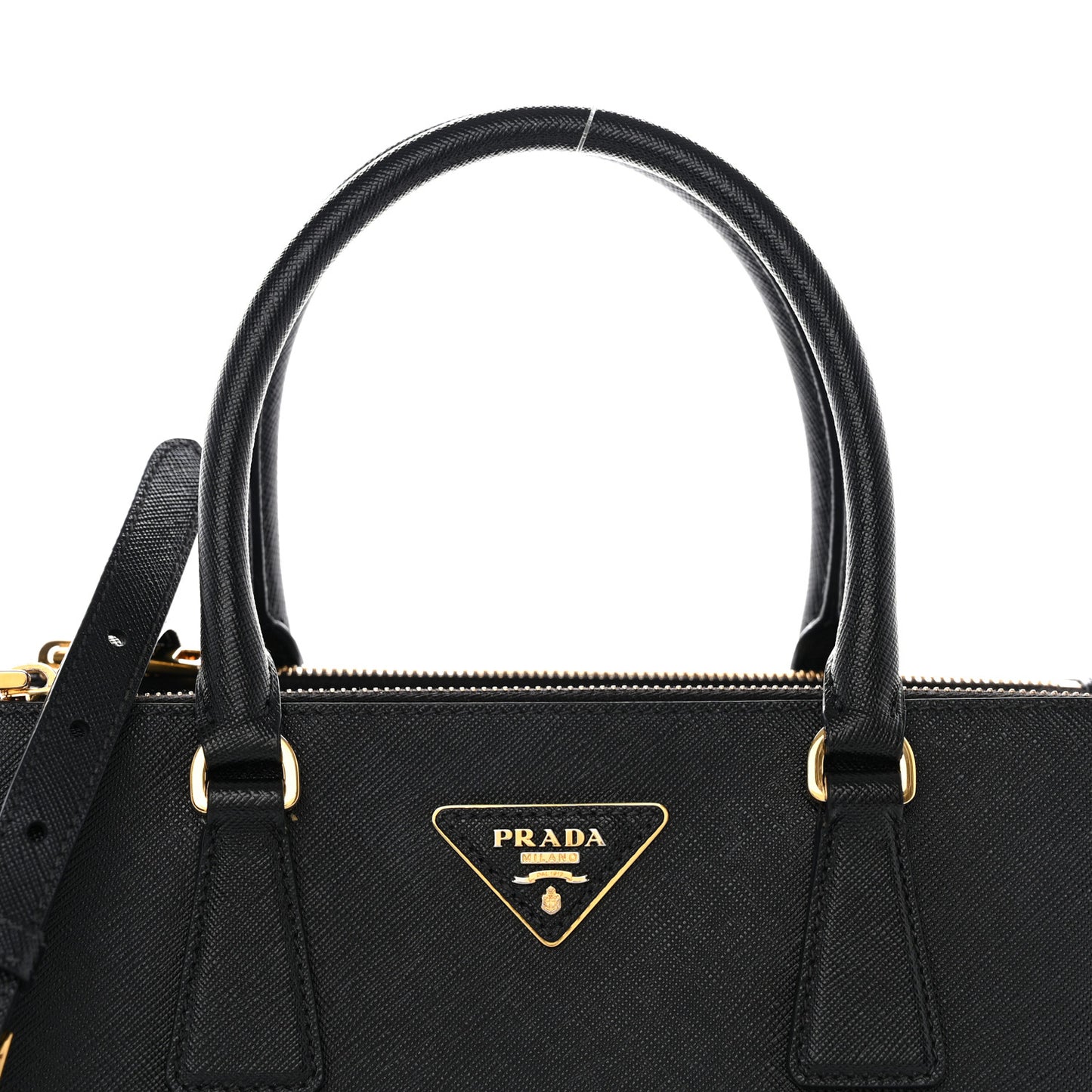 Saffiano Small Galleria Double Zip Tote Black