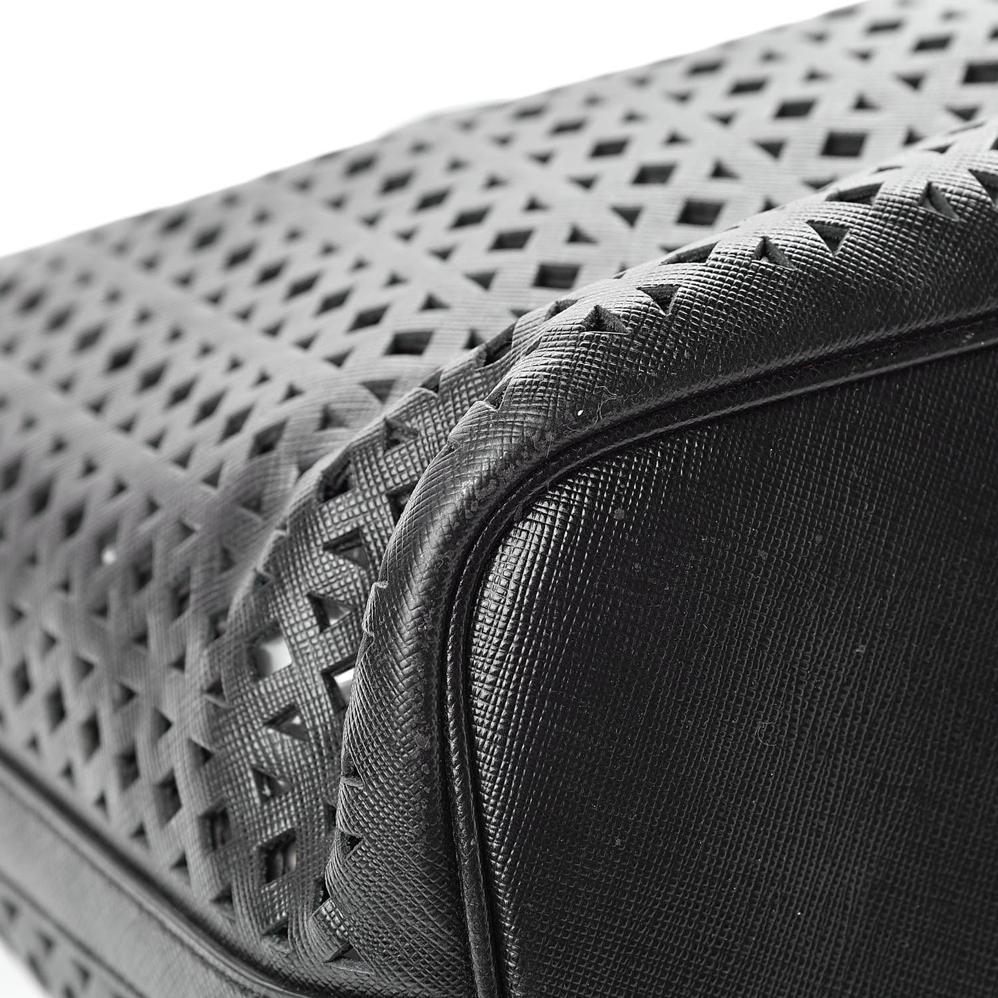 Saffiano Perforated Tote Black