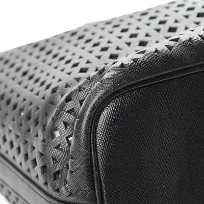 Prada Saffiano Perforated Tote Black 11 of 17