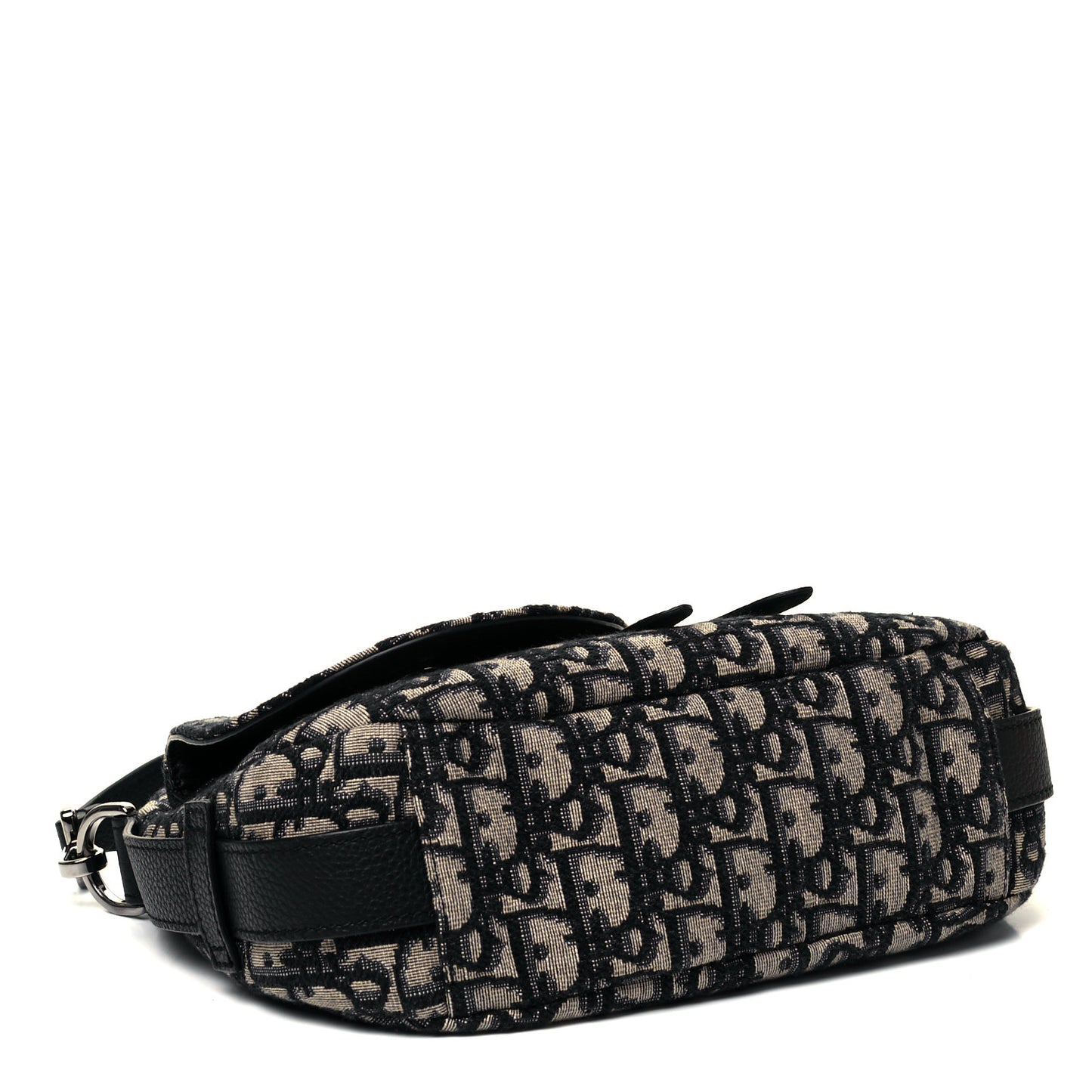 Oblique Mini Soft Saddle Bag Beige Black