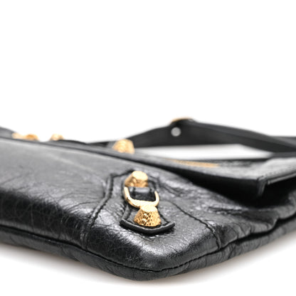 Balenciaga Agneau Giant 12 Gold Hardware Envelope Strap Clutch Black 10 of 10