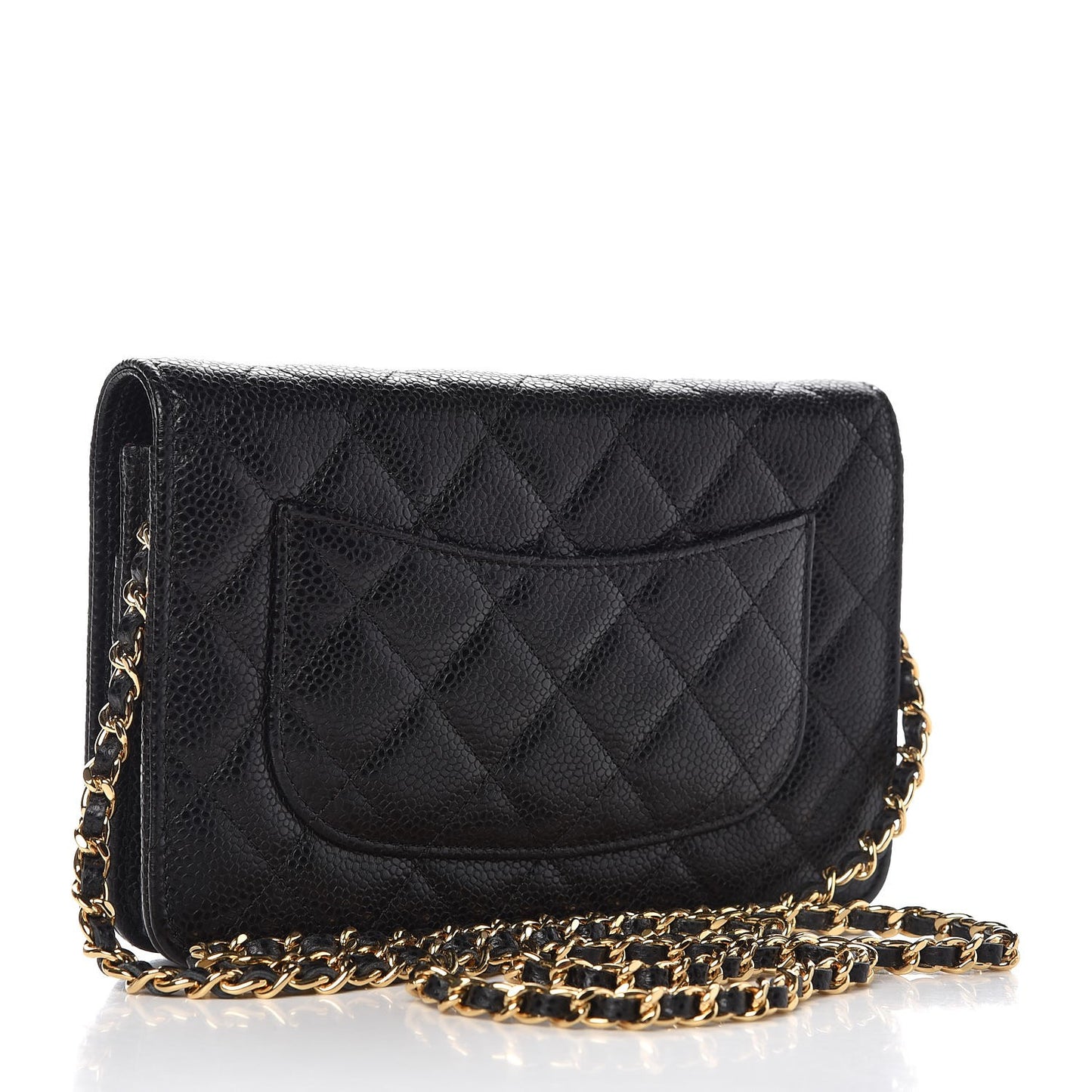 Caviar Quilted Wallet On Chain WOC Black