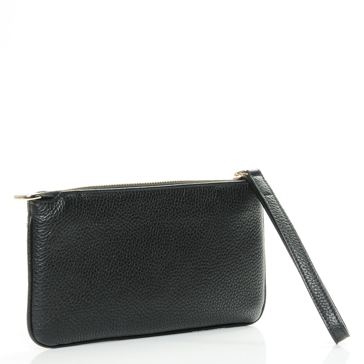 Pebbled Calfskin Soho Wristlet Black