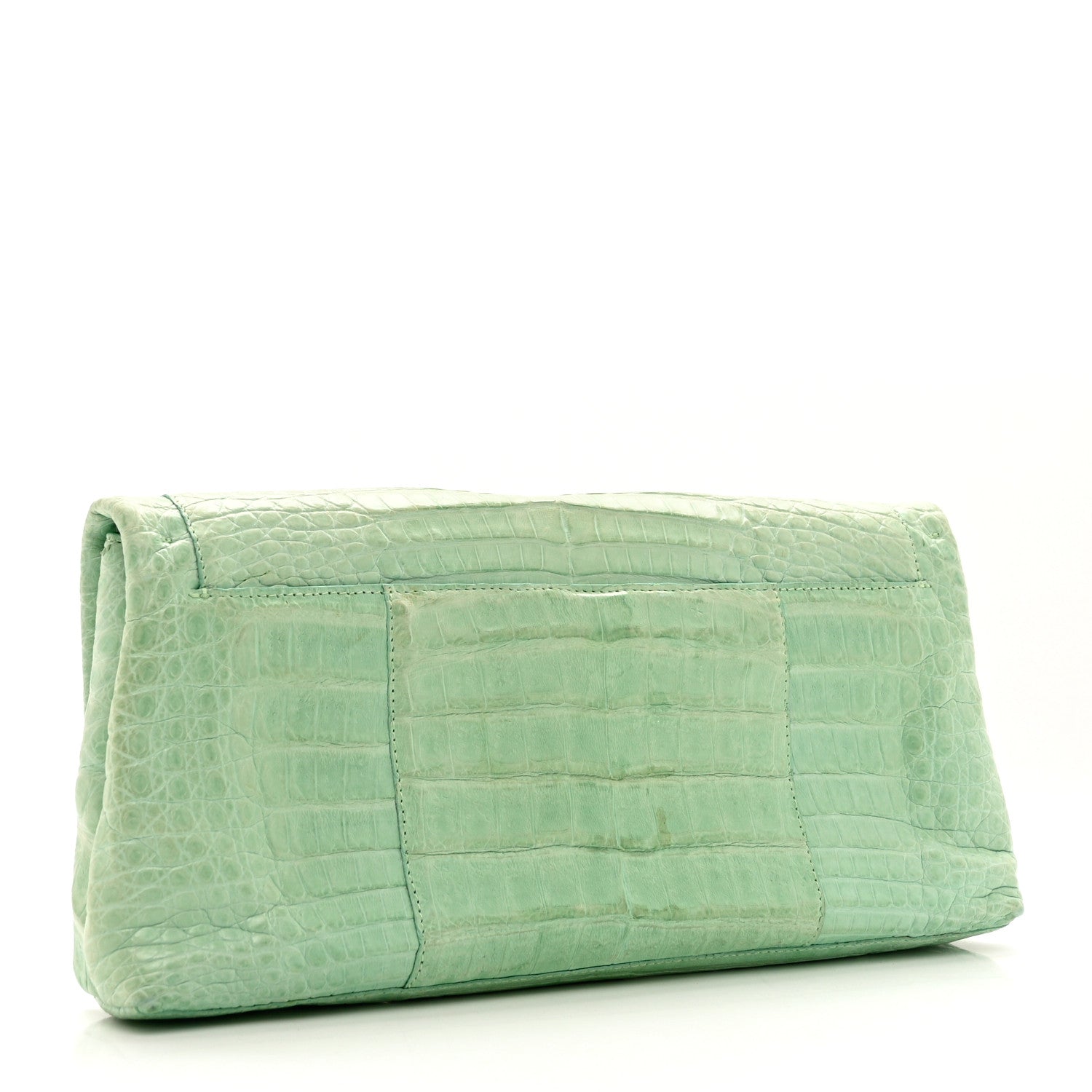 Nancy Gonzalez Crocodile Foldover Clutch Seafoam 3 of 8