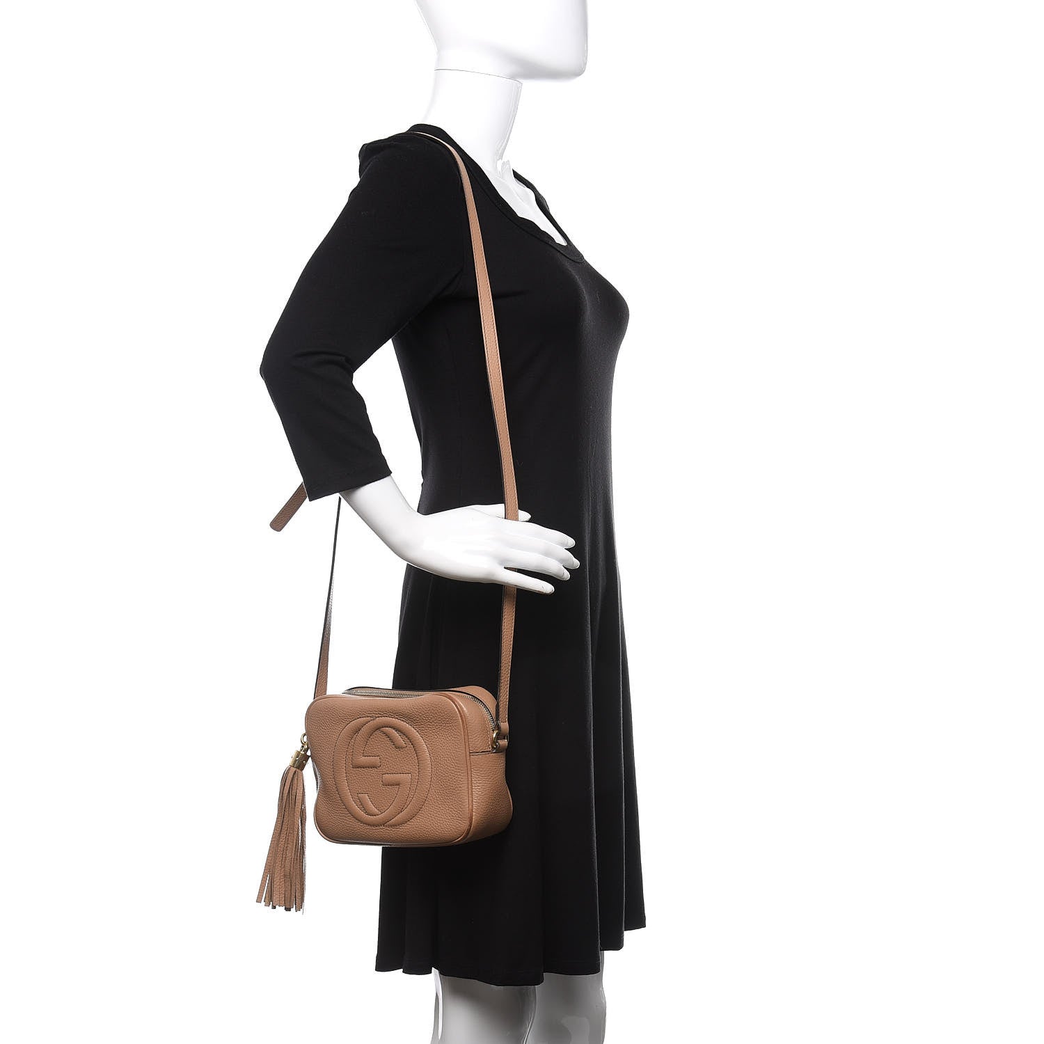 Gucci Pebbled Calfskin Small Soho Disco Bag Camelia 2 of 19