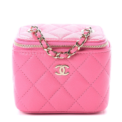 Chanel Caviar Quilted Mini Vanity Case With Chain Pink 1 of 8