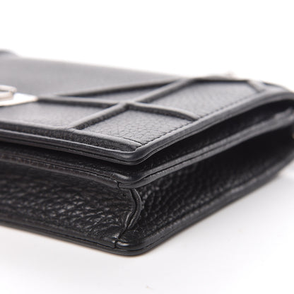 Christian Dior Grained Calfskin Diorama Wallet on Chain Pouch Black 14 of 18