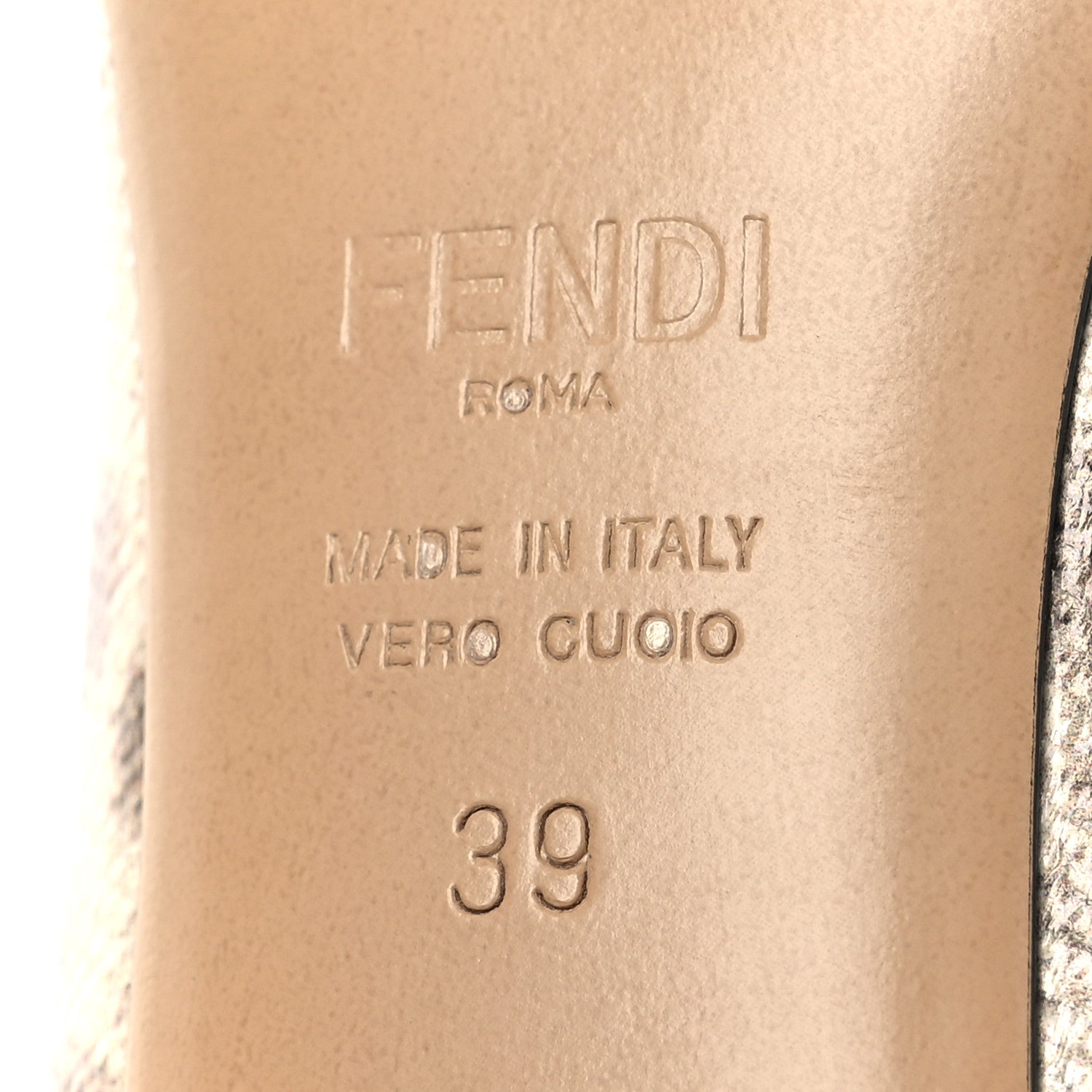 Fendi Vitello Karung Effect Filo Pumps 39 Beige 8 of 11