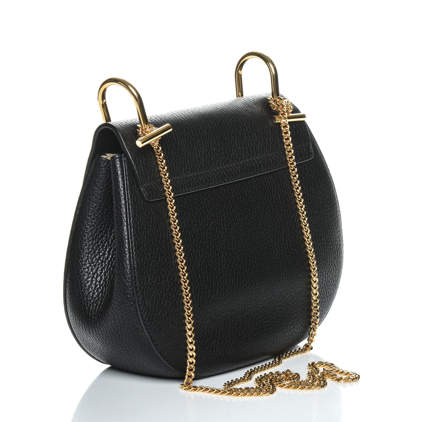 Grained Lambskin Drew Shoulder Bag Black
