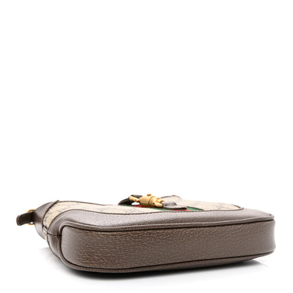 Gucci X BALENCIAGA BB Supreme Monogram Calfskin Web Mini Jackie 1961 Hobo Beige Ebony 4 of 11