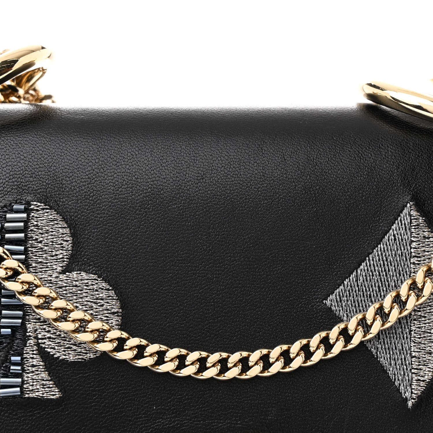 Chloe Calfskin Embroidered Drew Shoulder Bag Black 8 of 10