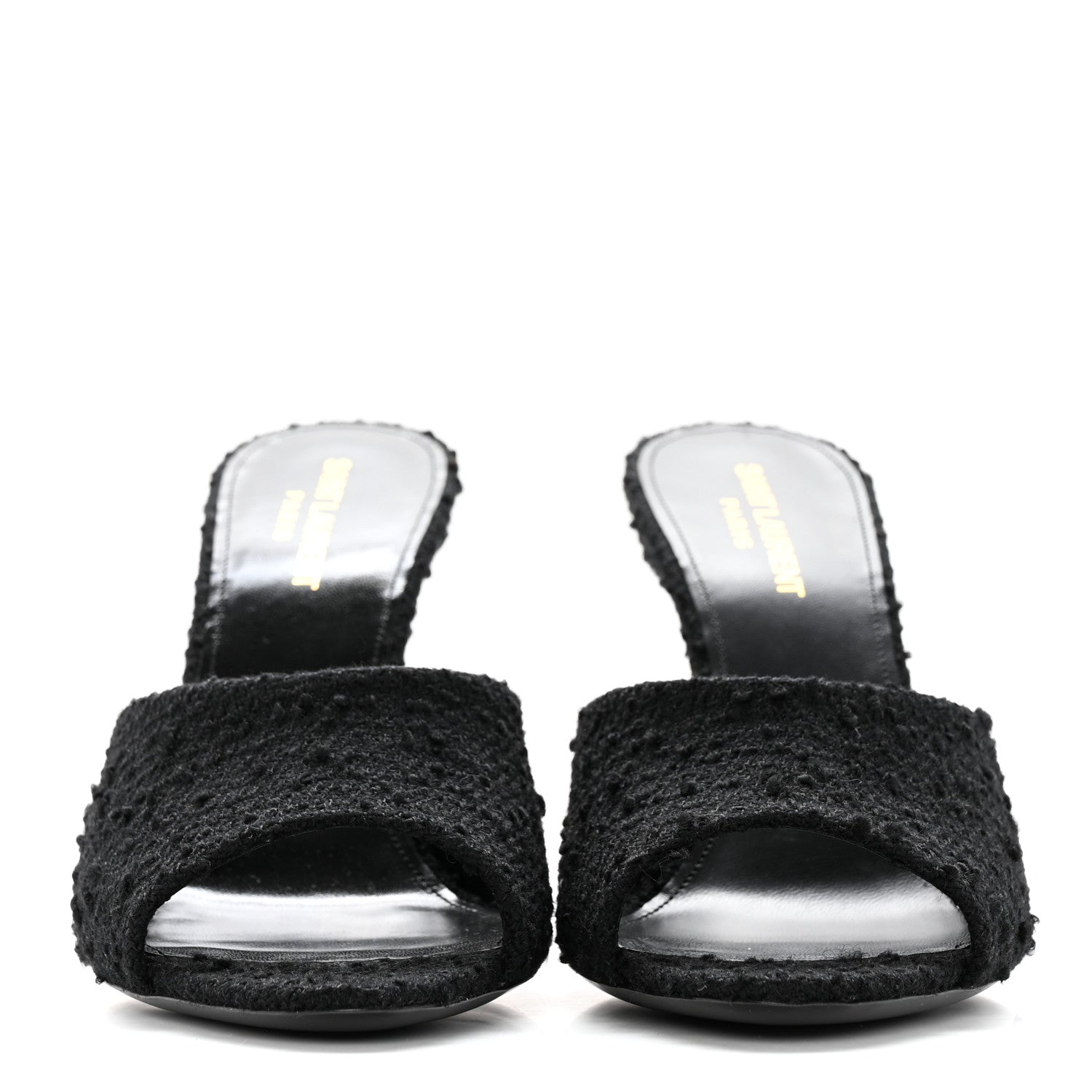 Saint Laurent Boucle Tweed La 16 95 Mule Sandals 39 Black 2 of 10