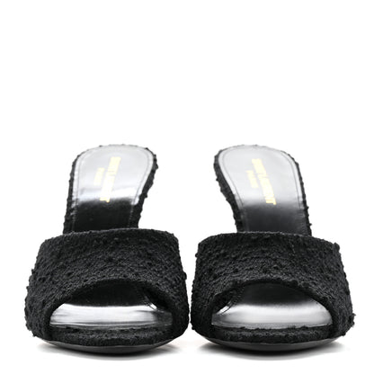 Saint Laurent Boucle Tweed La 16 95 Mule Sandals 39 Black 2 of 10
