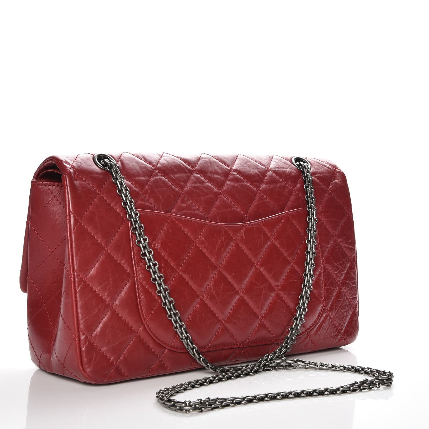 Aged Calfskin Quilted 2.55 Reissue 227 Flap Red