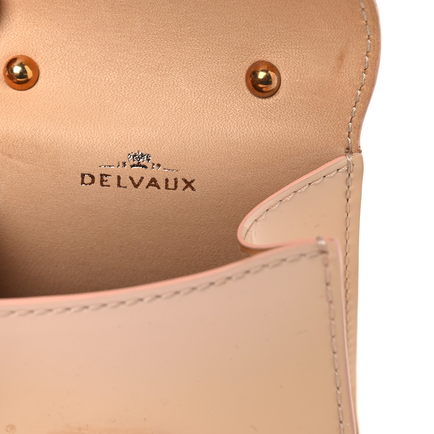 Delvaux Patent Calfskin Mini Brillant Bag Charm Beige 5 of 9