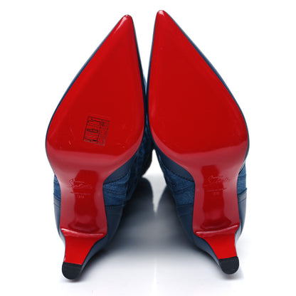 Christian Louboutin Nappa Denim Santia Botta 85 Tall Boots 39 Blue 5 of 8