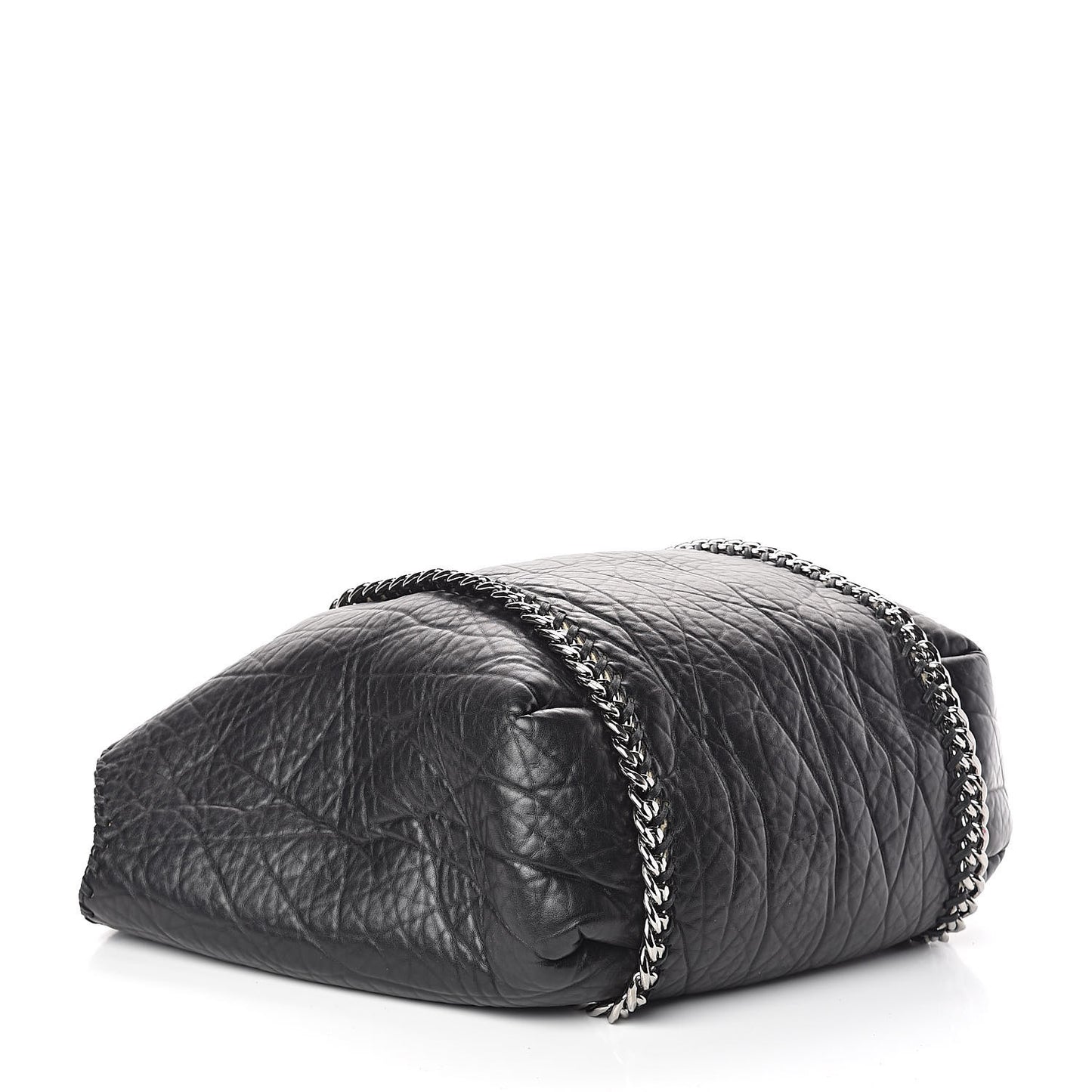 Faux Shearling Chain Falabella Tote Black