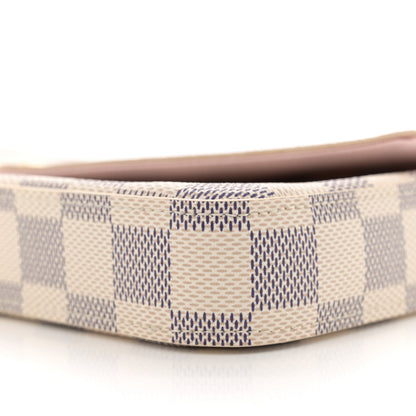 Louis Vuitton Damier Azur Pochette Felicie Chain Wallet Rose Ballerine 11 of 12