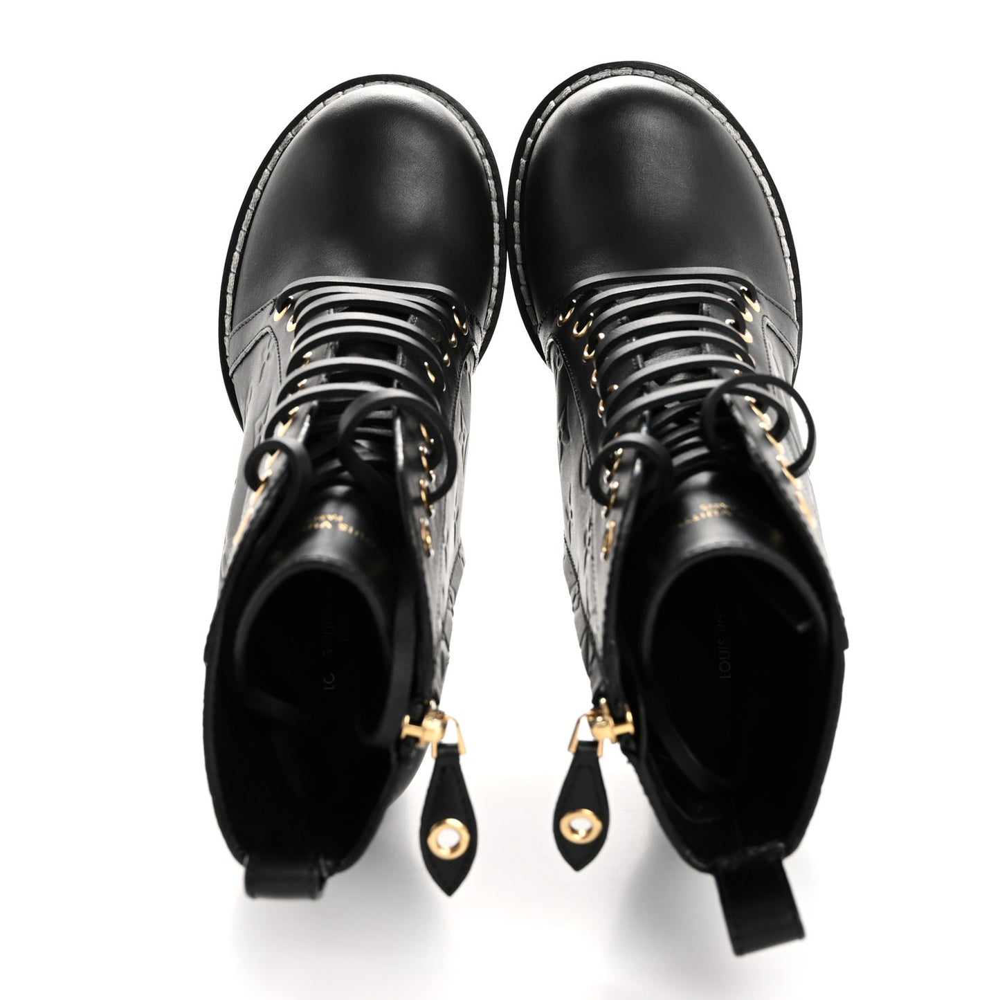 Calfskin Monogram Star Trail Ankle Boots 38.5 Black