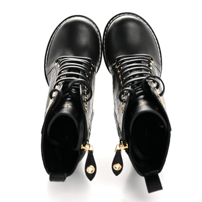 Louis Vuitton Calfskin Monogram Star Trail Ankle Boots 38.5 Black 2 of 11