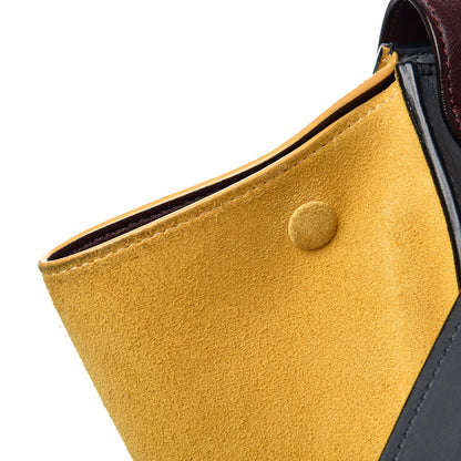 Celine Smooth Calfskin Suede Medium Tri-Color Trapeze Yellow 7 of 8