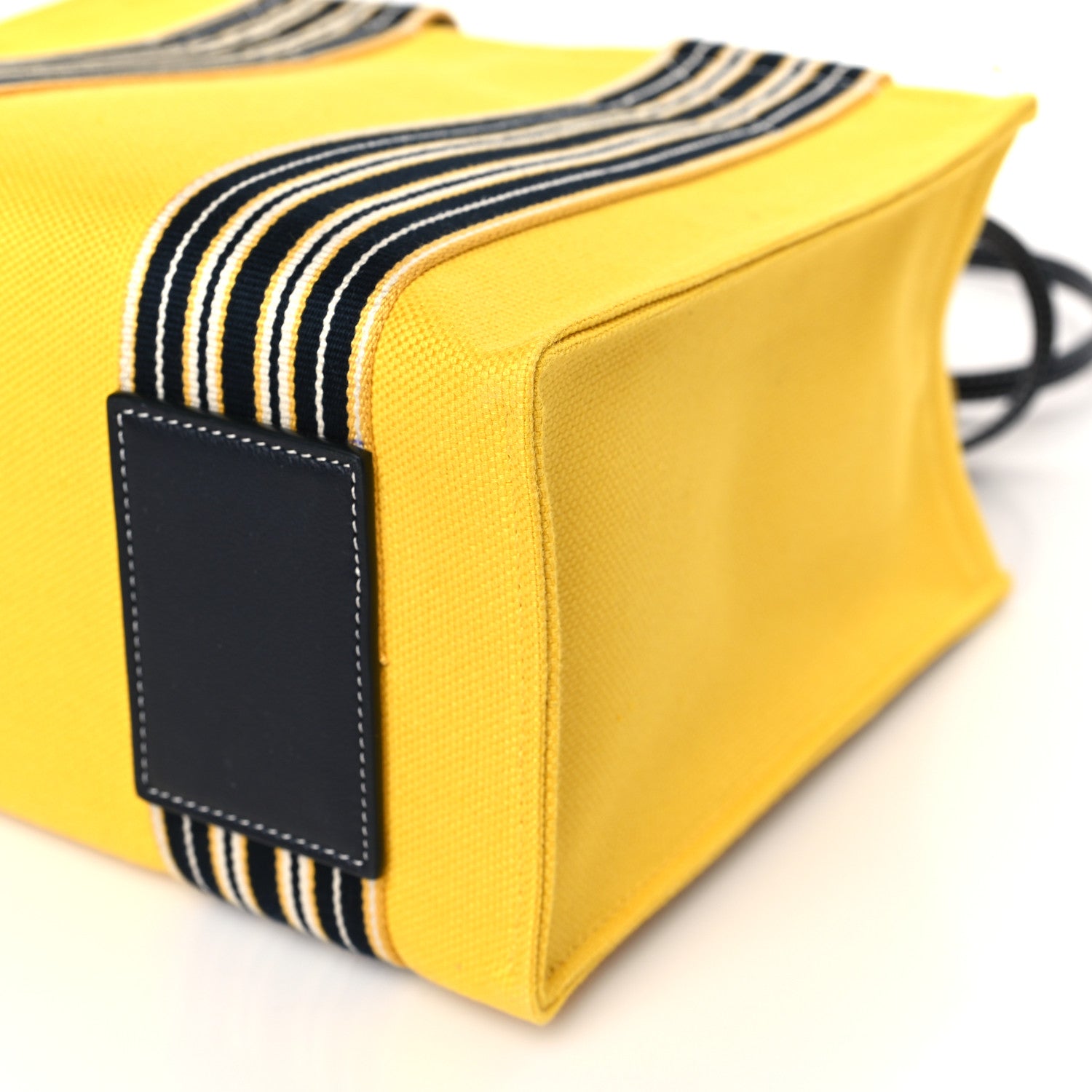 Loro Piana Cotton Canvas Mini The Suitcase Stripe Tote Sunny Yellow Blue Navy 8 of 8