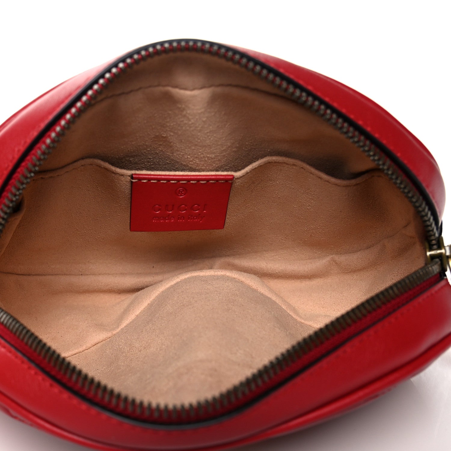 Gucci Calfskin Matelasse GG Marmont Belt Bag 85 34 Hibiscus Red 4 of 10