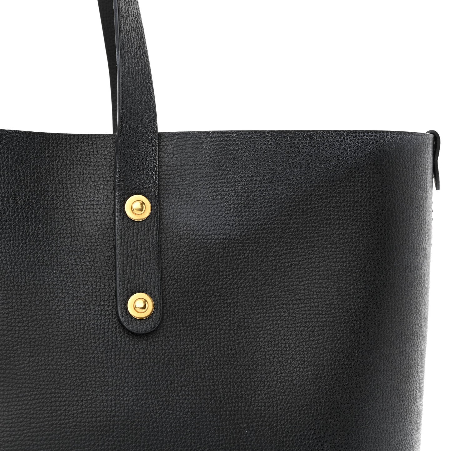 Grainy Calfskin Haymarket Check Tote Black
