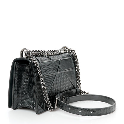 Christian Dior Metallic Patent Micro-Cannage Small Diorama Flap Bag Onyx Black 3 of 10