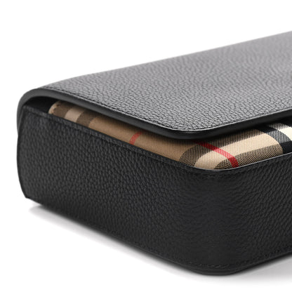 Burberry Grainy Calfskin Vintage Check Hampshire Crossbody Black 7 of 10