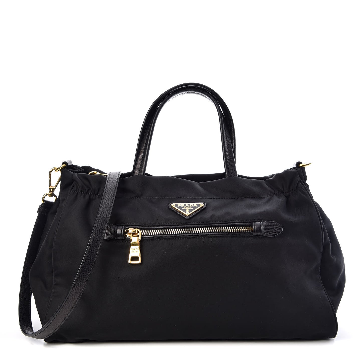 Tessuto Nylon Saffiano Tote Black