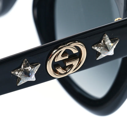 Gucci Acetate Crystal Star Round Frame Sunglasses GG0208S Black 8 of 8