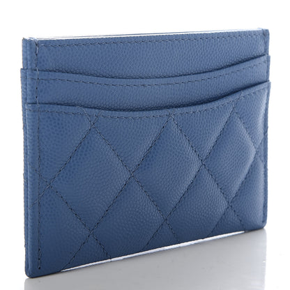 Chanel Caviar Quilted Card Holder Blue 3 of 9
