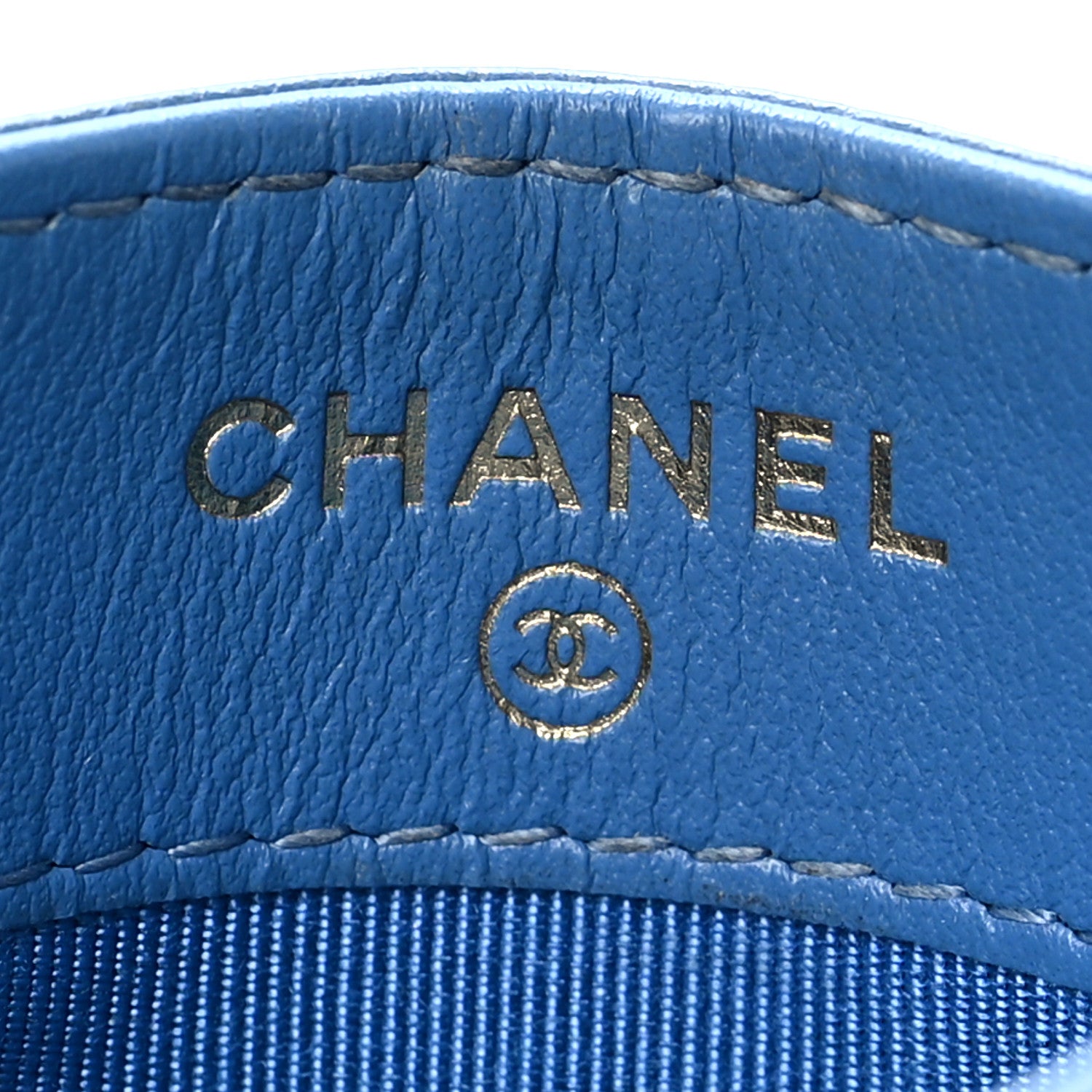 Chanel Caviar Quilted Card Holder Blue 6 of 10