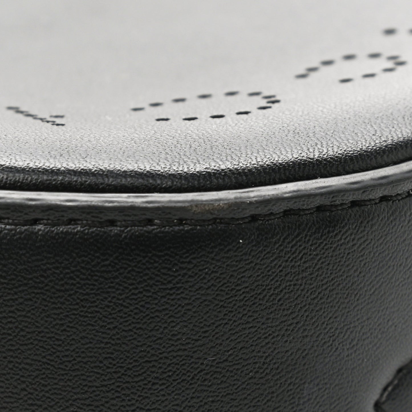 Eco Alter Nappa Perforated Round Logo Crossbody Black