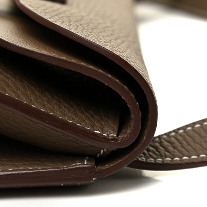 Hermes Taurillon Clemence Halzan 31 GM Etoupe 12 of 15