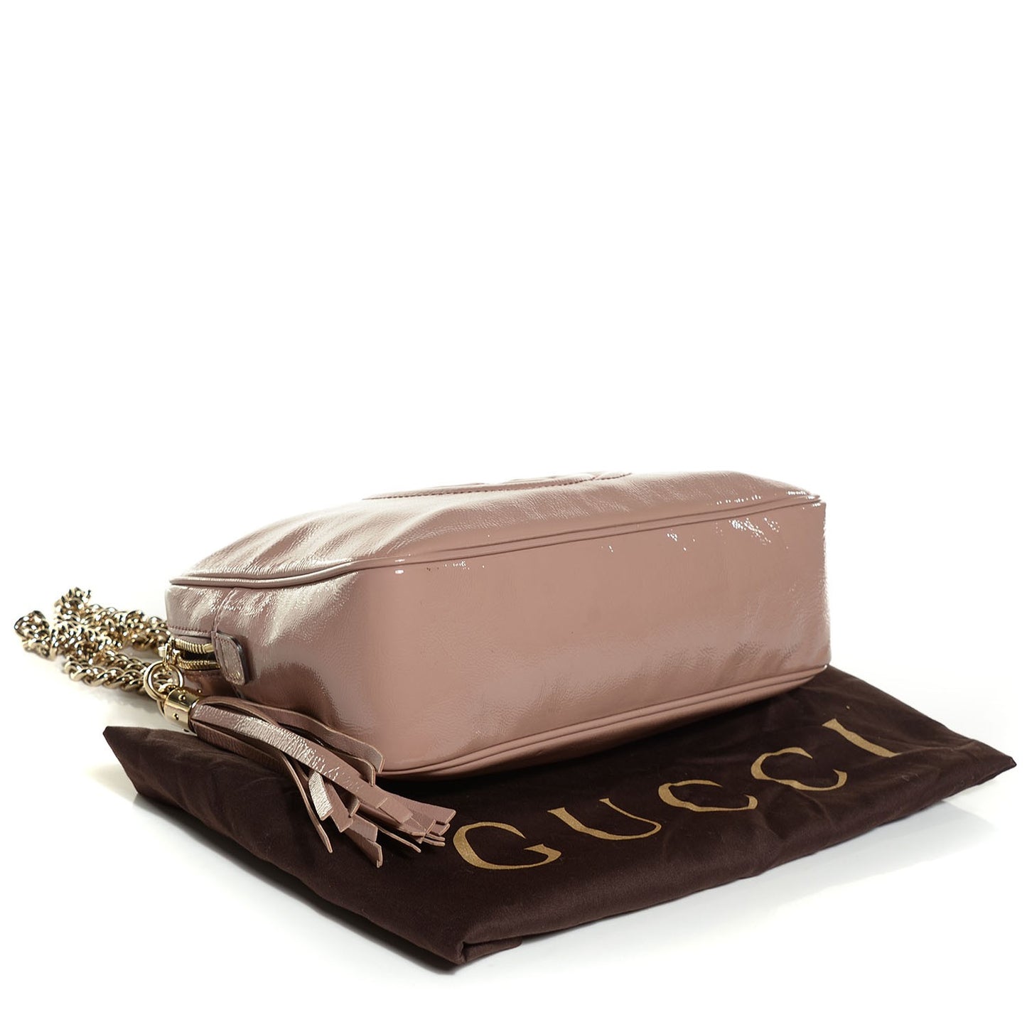 Soft Patent Small Soho Bowler Dark Cipria